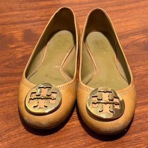 Tory Burch Ballet Flats Tan/Gold Size 6